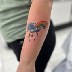 Scarlet & Gold Tattoo - Cloud rainbow