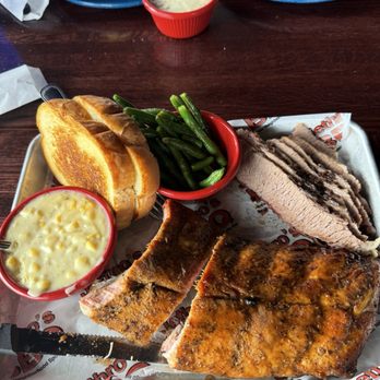 Jethro's BBQ 'N Bacon Bacon - half rack ribs, brisket, jalapeño cream corn, green beans - Barbeque Near Me - West Des Moines, Iowa