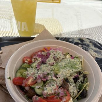 CAVA - Spicy Lamb Avocado with Cucumber Mint drink - Mediterranean Near Me - Naperville, Illinois CAVA - Spicy Lamb Avocado with Cucumber Mint drink - Mediterranean Near Me - Naperville, Illinois