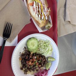 Estilo Sonora Dog and Taco Carne Estilo Sonora Dog and Taco Carne