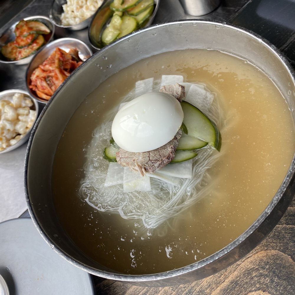 Tomukun Korean Barbeque - Cold buckwheat noodle soup - Korean Near Me - Ann Arbor, Michigan Tomukun Korean Barbeque - Cold buckwheat noodle soup - Korean Near Me - Ann Arbor, Michigan