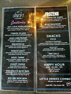 Menu photo 2 Little Drinks Lounge Austin, TX