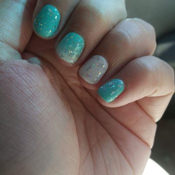 Magic Nails - My lovely gel manicure. Check out the beautiful ombre, and layered glitter! - Nail Salons Near Me - Ypsilanti, Michigan