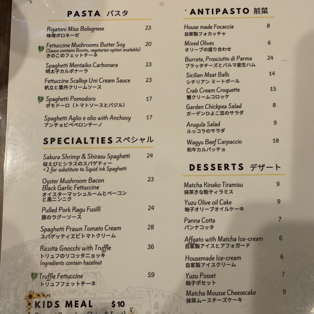 Wasuta Pasta - Menu - Japanese Near Me - Richmond, British Columbia Wasuta Pasta - Menu - Japanese Near Me - Richmond, British Columbia