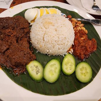Ipoh Kopitiam - Nasi Lemak with Randeng curry beef. - Malaysian Near Me - Alhambra, California