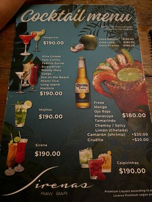 Menu photo 1 Sirenas Raw Bar Cancún, ROO Menu photo 1 Sirenas Raw Bar Cancún, ROO