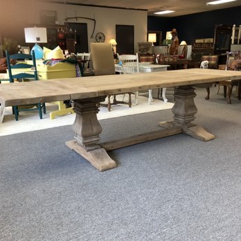 P Smith Collections - Reclaimed Pine Trestle Base Table - Furniture Stores Near Me - North Branford, Connecticut