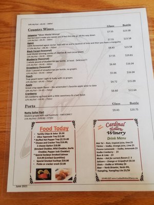 Menu photo 2 Cardinal Tiki Bar Pocono Lake, PA