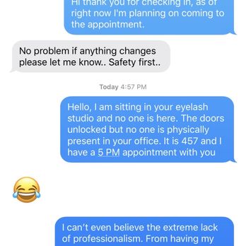 Wonderlash Studio - the text of me being laughed at. - Eyelash Service Near Me - Jersey City, New Jersey Wonderlash Studio - the text of me being laughed at. - Eyelash Service Near Me - Jersey City, New Jersey