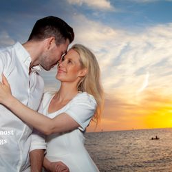 Southernmost Weddings Key West - Wedding Couple on Smathers Beach in Key West at Sunset