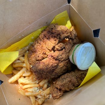Love Burn - Three Chicken Strips And Fries - Chicken Shop Near Me - San Francisco, California Love Burn - Three Chicken Strips And Fries - Chicken Shop Near Me - San Francisco, California