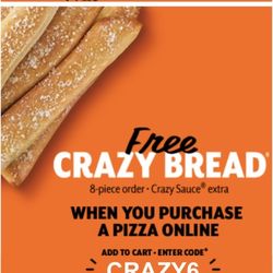 Little Caesar's Pizza - FREE crazy bread with online pizza order!