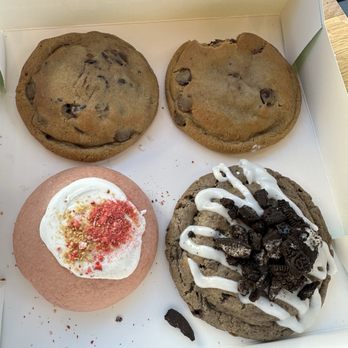 Dirty Dough - Chocolate Chip, Strawberry Shortcake cookie and Oreo cookie - Desserts Near Me - Dana Point, California Dirty Dough - Chocolate Chip, Strawberry Shortcake cookie and Oreo cookie - Desserts Near Me - Dana Point, California