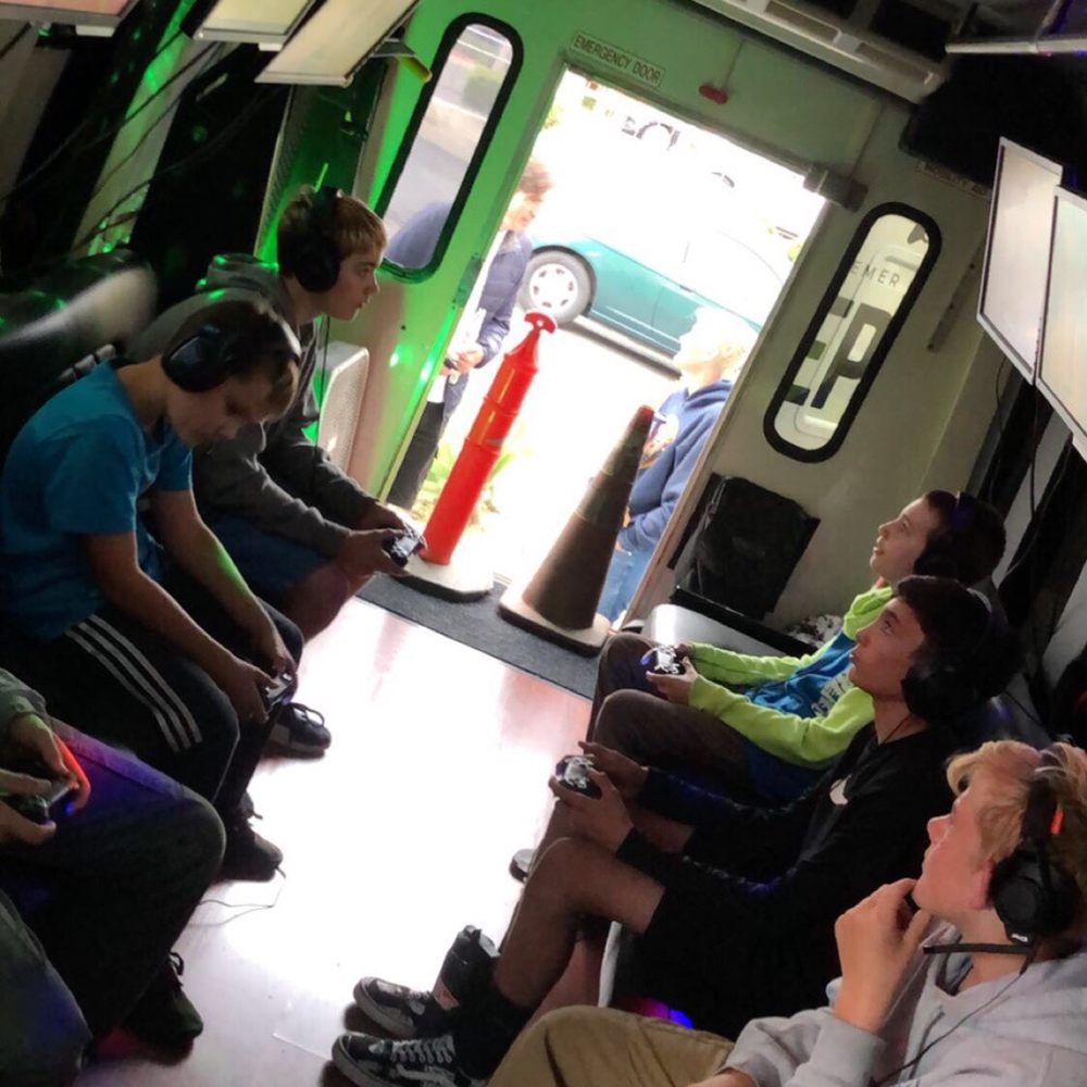 Epic Video Game Bus - Fortnite Tournament inside Epic Video Game Bus - Game Truck Rental Near Me - Vista, California Epic Video Game Bus - Fortnite Tournament inside Epic Video Game Bus - Game Truck Rental Near Me - Vista, California