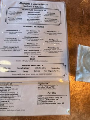 Menu photo 1 Martine's RiverHouse Restaurant New Hope, PA Menu photo 1 Martine's RiverHouse Restaurant New Hope, PA