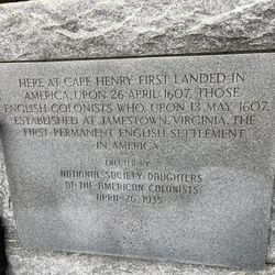 Cape Henry Memorial - Colonists stopped here first