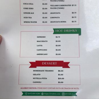 Crudo Pizza & Panuozzo - The Menu - Pizza Near Me - Toronto, Ontario Crudo Pizza & Panuozzo - The Menu - Pizza Near Me - Toronto, Ontario