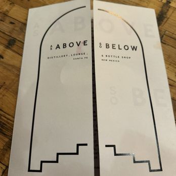 As Above, So Below Distillery - Menu - Distilleries Near Me - Santa Fe, New Mexico