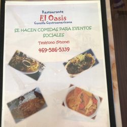 El Oasis Restaurant - Menu