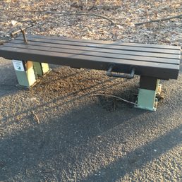 On the outer, paved trail there are workout stations. On the outer, paved trail there are workout stations.