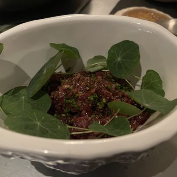 Baso - Venison tartar served with toast - Spanish Near Me - Houston, Texas Baso - Venison tartar served with toast - Spanish Near Me - Houston, Texas