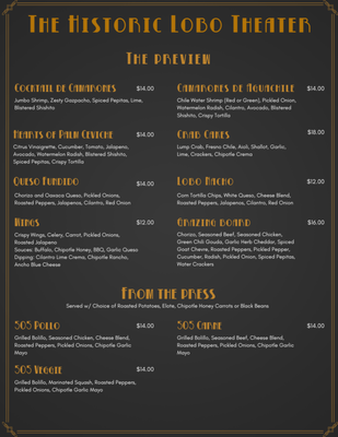 Menu photo 5 Historic Lobo Theater & Event Center Albuquerque, NM Menu photo 5 Historic Lobo Theater & Event Center Albuquerque, NM