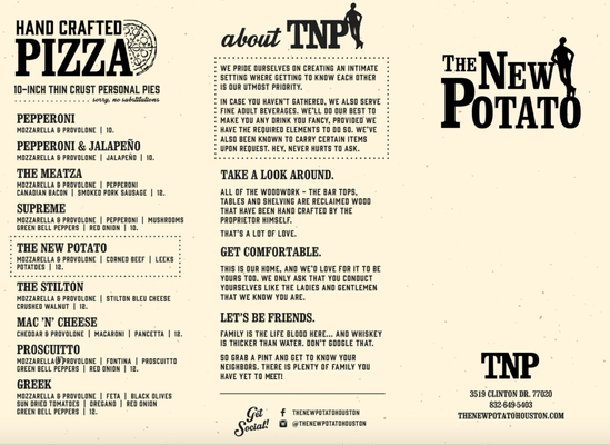 Menu photo 2 The New Potato Houston, TX Menu photo 2 The New Potato Houston, TX