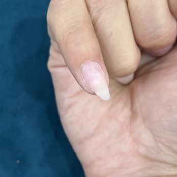 Nail Atelier - The nail is so much smaller than my finger there was no way to make this look normal - Nail Salons Near Me - Hoboken, New Jersey