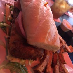 Breakaway Sports Pub & Grill - Fish sandwich and 1/2 order fresh cut fries