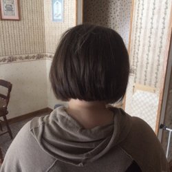 Shear Creations - Back layered bob style with the layered angled framed front