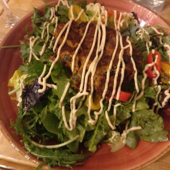 Roots Cafe - Bunless Veggie Burger - Cafes Near Me - Charlotte, North Carolina