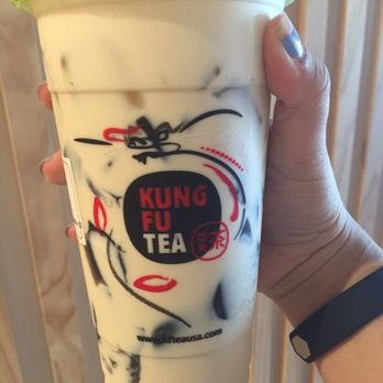 Kung Fu Tea - Oolong milk tea with grass jelly - Bubble Tea Near Me - Duluth, Georgia