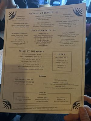 Menu photo 5 Bar Cima New York, NY