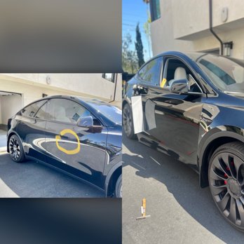 Fix-A-Dent Now  - Tesla. Small dent on door - Mobile Dent Repair Near Me