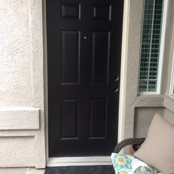 The Wright Way Painting - Front door looked brand new afterwards. Looks even better with the new hardware. - Painters Near Me The Wright Way Painting - Front door looked brand new afterwards. Looks even better with the new hardware. - Painters Near Me