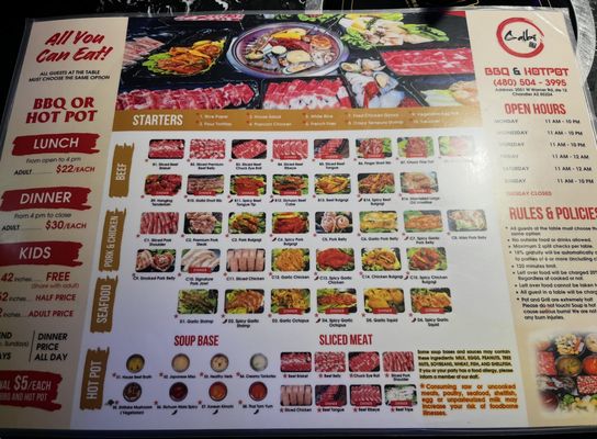 Menu photo 2 Galbi BBQ & Hotpot Chandler, AZ