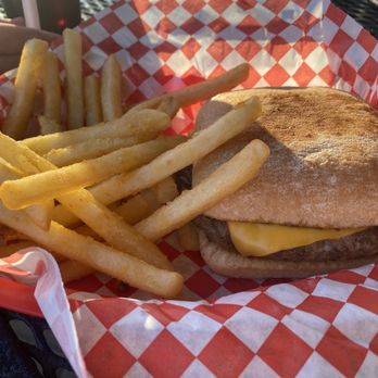 The Fillin' Station - Model A burger made with perfection. Cooked well with regular French fries.. - American Near Me - Granbury, Texas The Fillin' Station - Model A burger made with perfection. Cooked well with regular French fries.. - American Near Me - Granbury, Texas