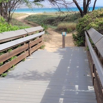Keālia Coastal Boardwalk - One of the off ramps to the beach. - Hiking Near Me Keālia Coastal Boardwalk - One of the off ramps to the beach. - Hiking Near Me