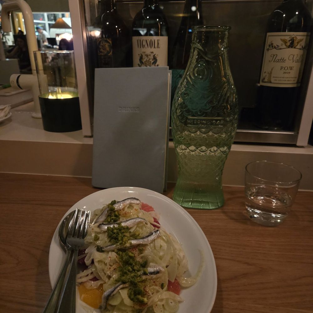 Osteria Elio Volpe - Fennel salad, winter citrus, white anchovy - Italian Near Me - Vancouver, British Columbia Osteria Elio Volpe - Fennel salad, winter citrus, white anchovy - Italian Near Me - Vancouver, British Columbia
