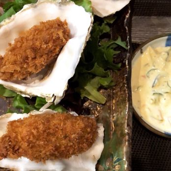 Leichi - Fried oysters and tartar sauce - just 3 pieces :( - Japanese Near Me - Santa Clara, California