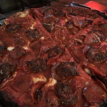 Pequod's Pizza - Pepperoni and Sausage - Pizza Near Me - Chicago, Illinois Pequod's Pizza - Pepperoni and Sausage - Pizza Near Me - Chicago, Illinois