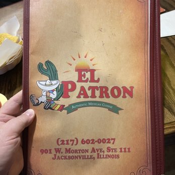 El Patron - Menu cover Aug 2021 - Seafood Near Me - Jacksonville, Illinois