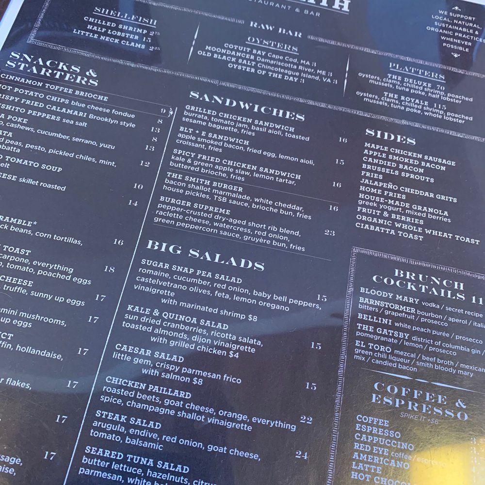 The Smith - Menu - New American Near Me - Washington, DC, District of Columbia The Smith - Menu - New American Near Me - Washington, DC, District of Columbia