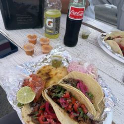Taqueria Gabrielita - The spread (asada, pastor, barbacoa) left to right