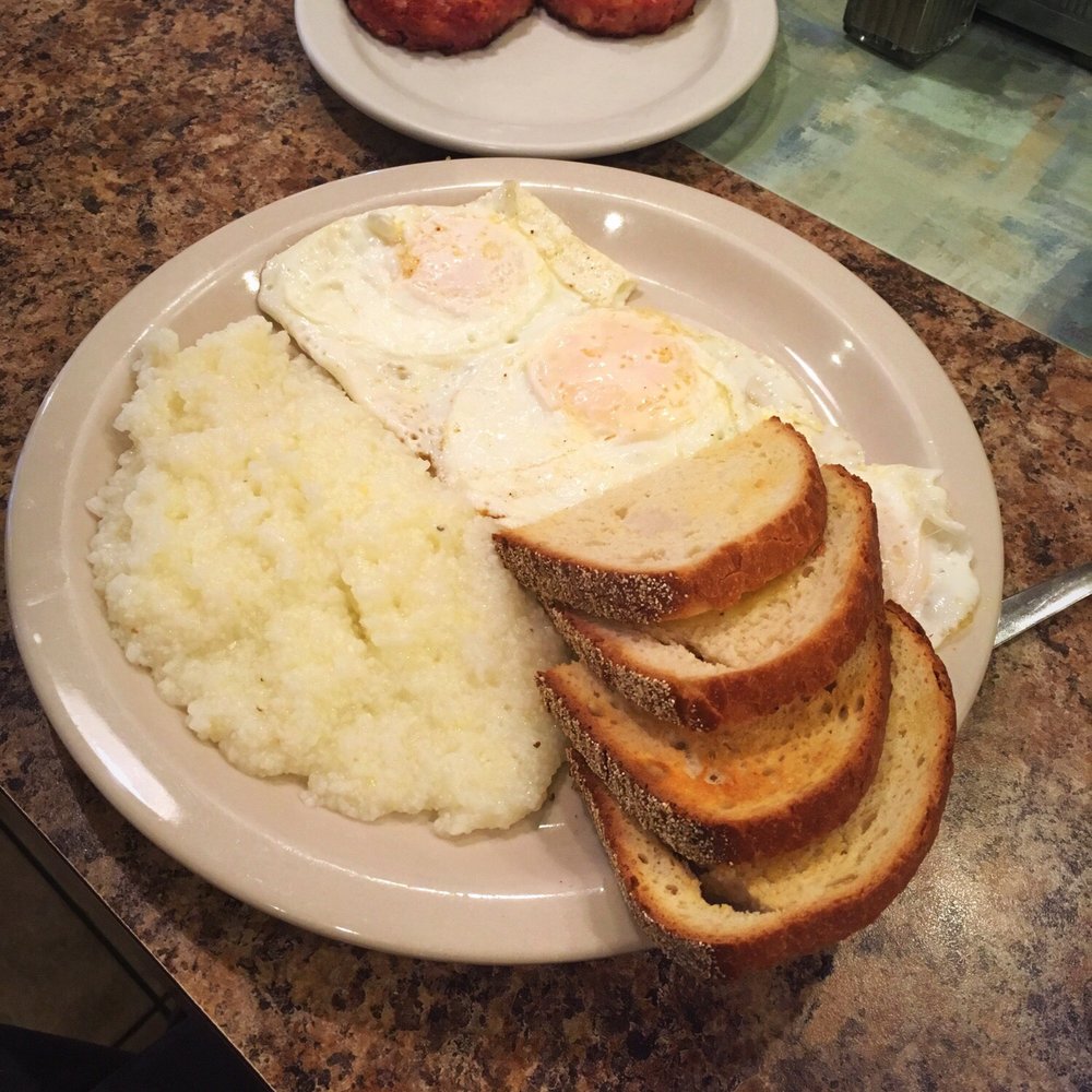 Angelo's Restaurant - Three eggs with grits and corn beef hash - American Near Me - Easton, Pennsylvania Angelo's Restaurant - Three eggs with grits and corn beef hash - American Near Me - Easton, Pennsylvania