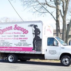 Queen Sweep Chimney Plumbing & Heating - Queen Sweep trucks servicing yet another happy customer in the point pleasant area