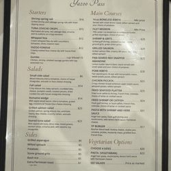 Yazoo Pass - Dinner Menu