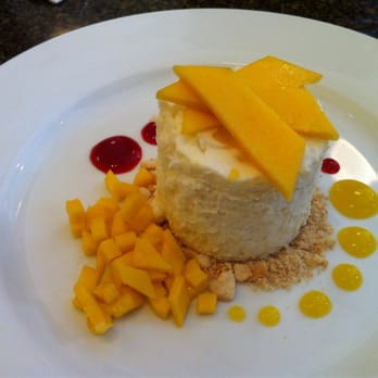 Thaitation - Mango and sticky rice mousse - Thai Near Me - Boston, Massachusetts Thaitation - Mango and sticky rice mousse - Thai Near Me - Boston, Massachusetts