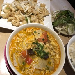 Pepper and Salted Squid, Bun Rieu soup Pepper and Salted Squid, Bun Rieu soup