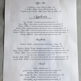 Krish’s Indian Bistro - Menu (Front) - Indian Near Me - Sewell, New Jersey